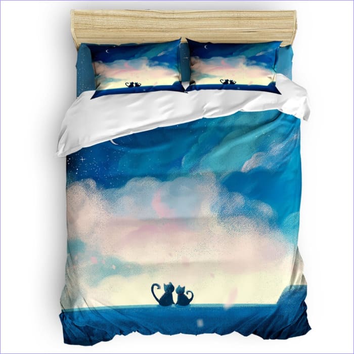 Housse de Couette Chat Couché De Soleil