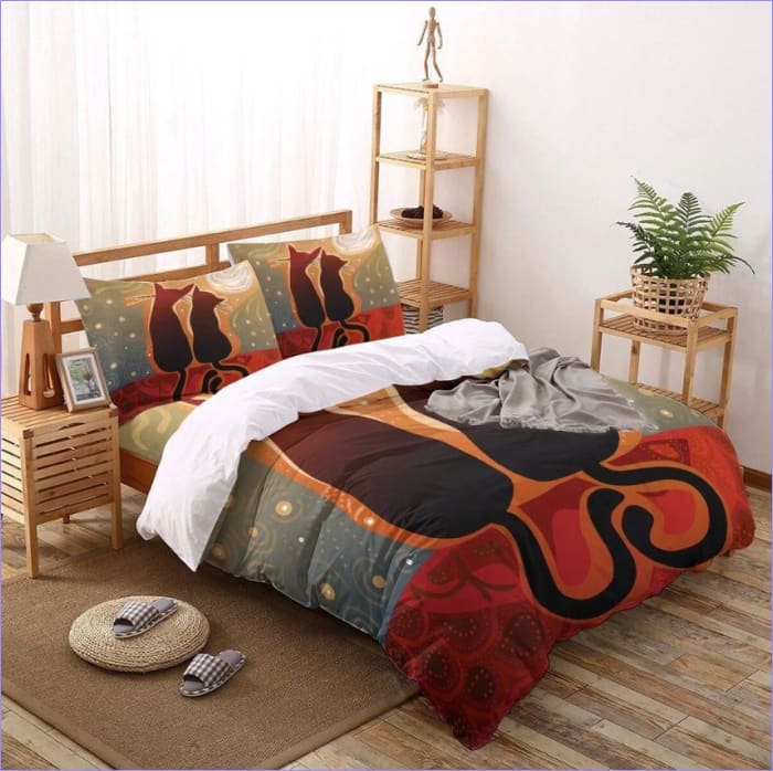 Housse de Couette Chat Coucher de Soleil