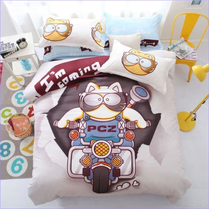 Housse de Couette Chat Moto