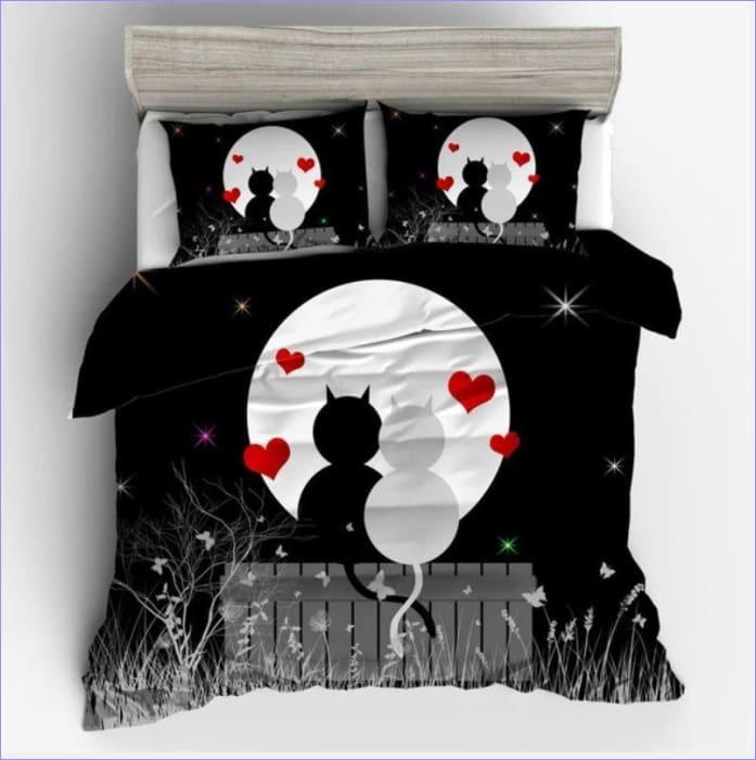 Housse de Couette Chat Romantique