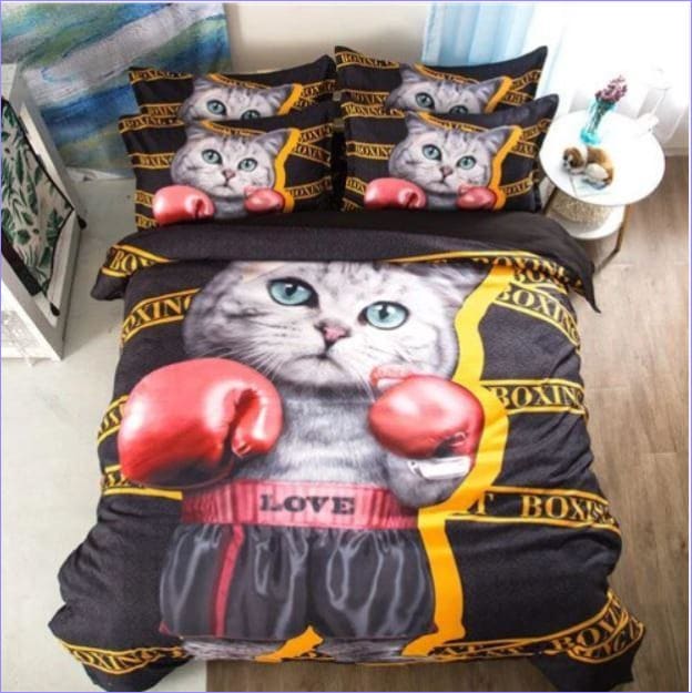 Housse de Couette Chat champion de boxe