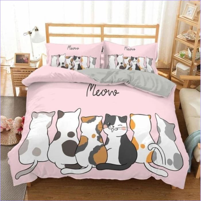 Housse de Couette Chat manga rose