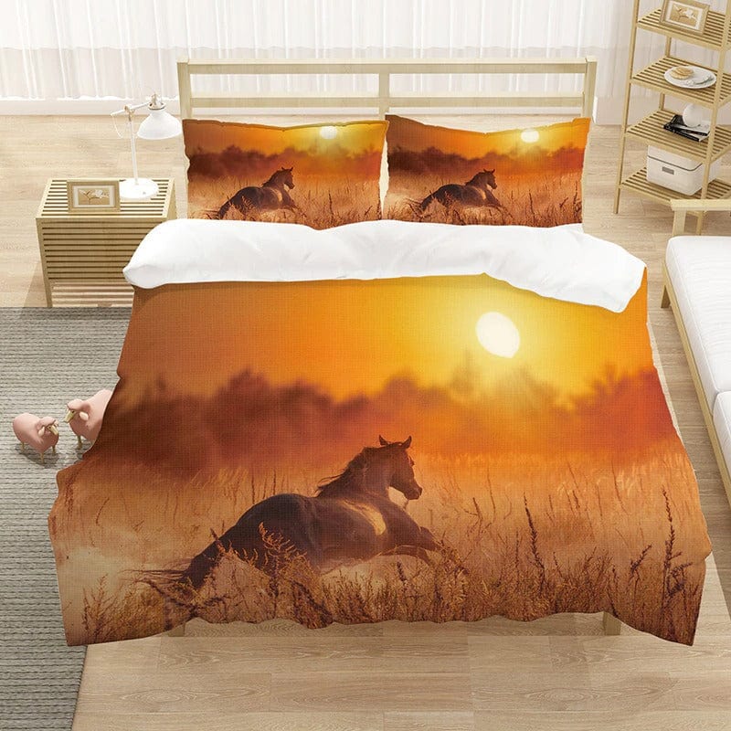 Housse de Couette Cheval Couché De Soleil 240x220