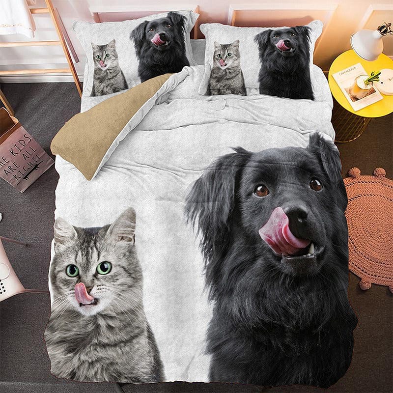 Housse de Couette Chien et Chat