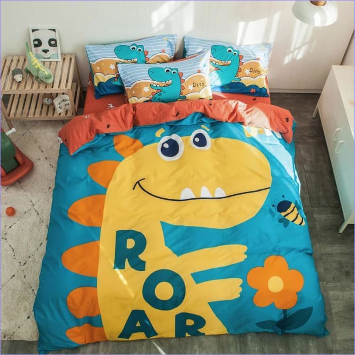 Housse de Couette Dinosaure Jaune Roar