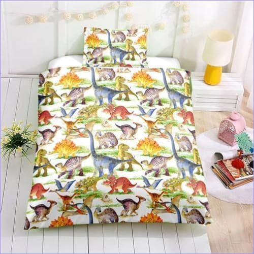 Housse de Couette Enfant Dinosaures Multiples