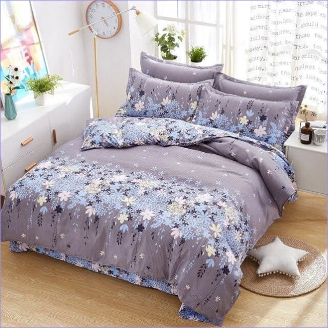Housse de Couette Fleurie Fleurs Pastelles