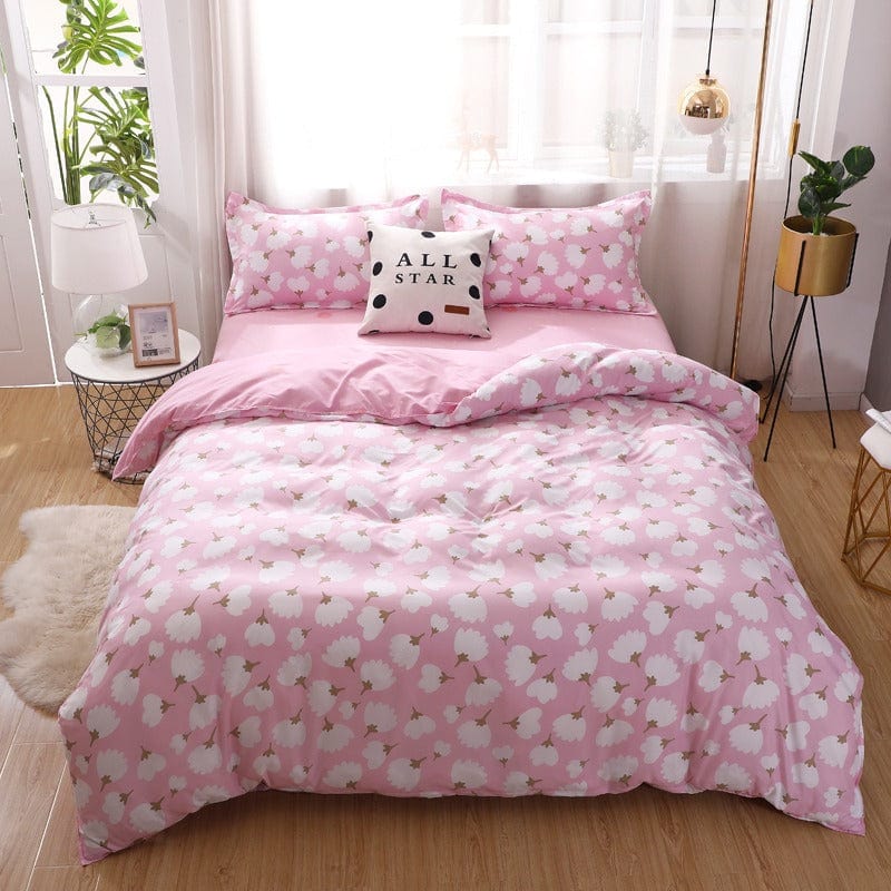 Housse de Couette Fleurie Rose