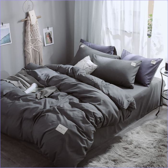 Housse de Couette Grise Anthracite