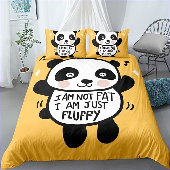Housse de Couette Jaune Gros Panda
