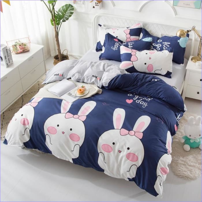 Housse de Couette Lapin Manga Bleu