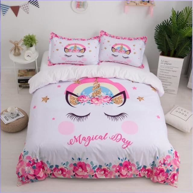 Housse de Couette Licorne Fille jour magique