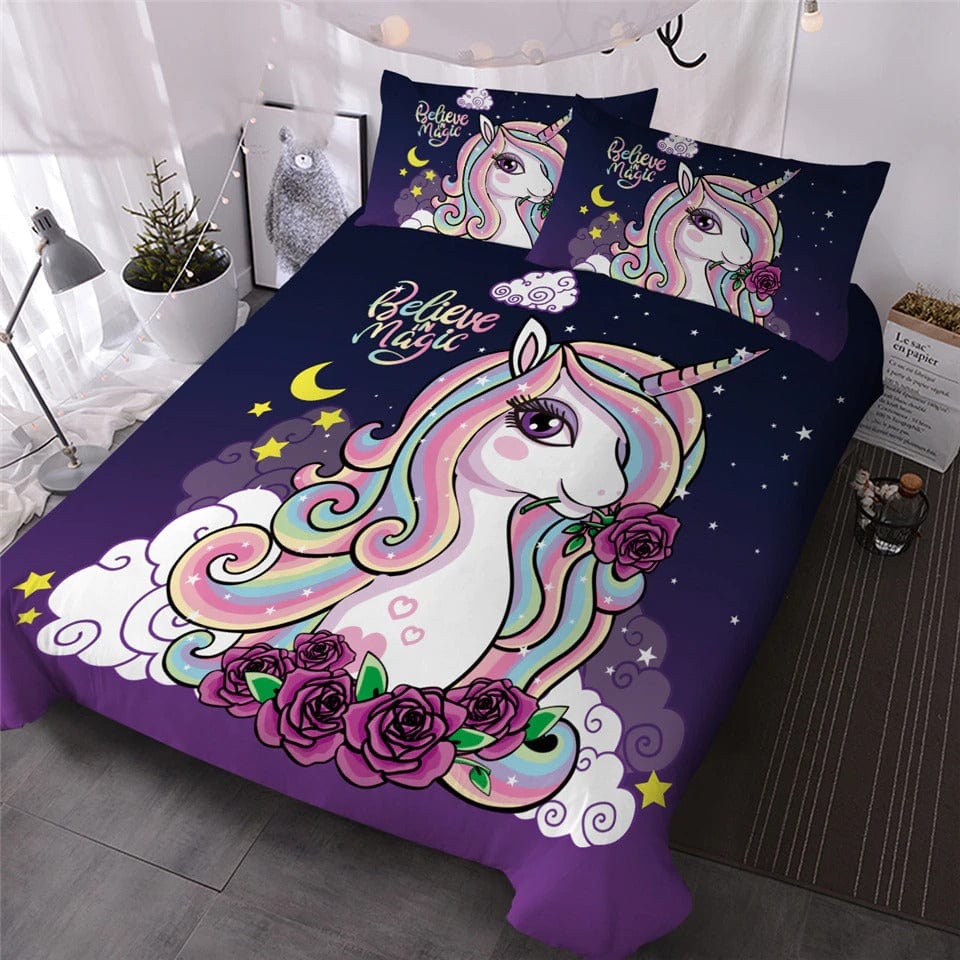Housse de Couette Licorne Lit Double