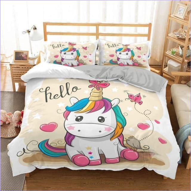 Housse de Couette Licorne Manga Hello