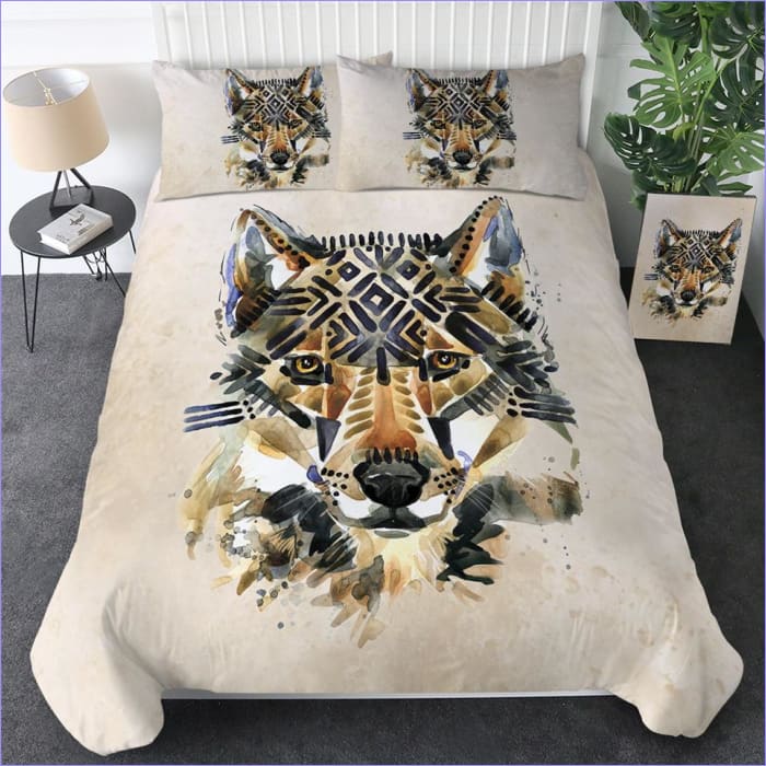 Housse de Couette Loup Crayonné