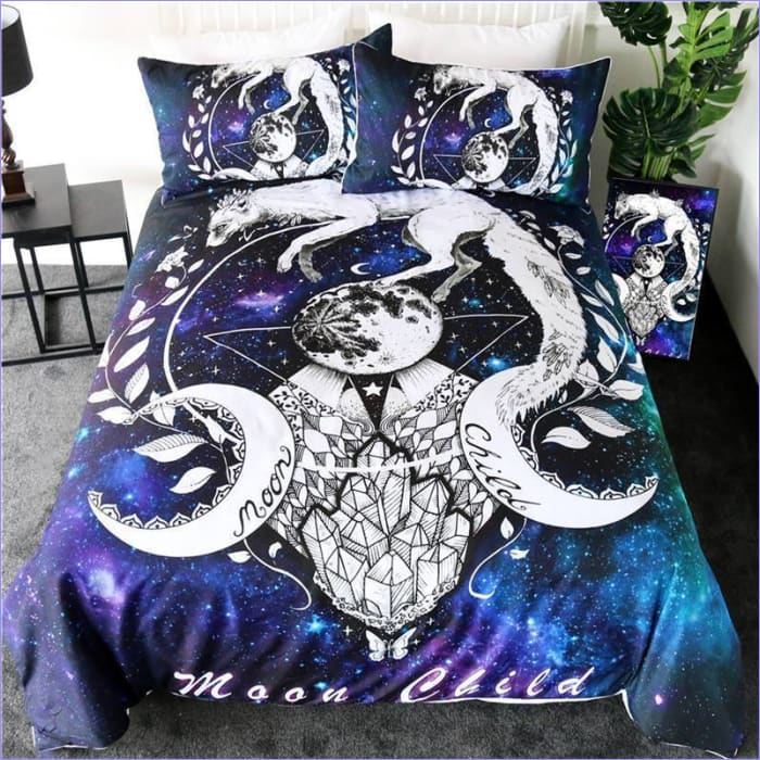 Housse de Couette Loup Galaxie