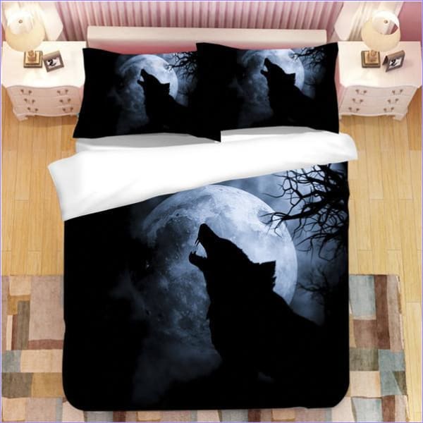 Housse de Couette Loup Nuit Noire