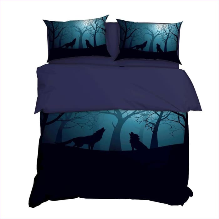 Housse de Couette Loup Rassemblement Nocturne