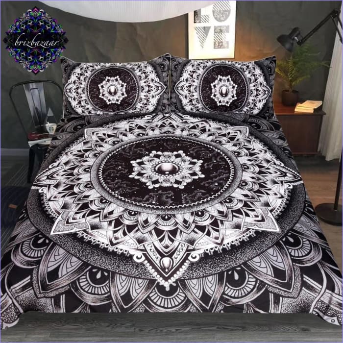 Housse de Couette Mandala 140x200 Noir