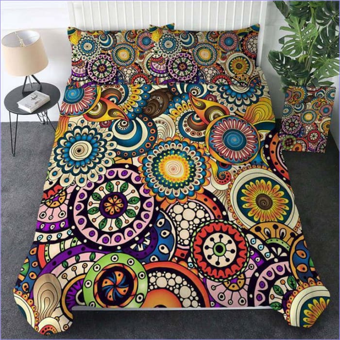 Housse de Couette Mandala Hippie Fleuri