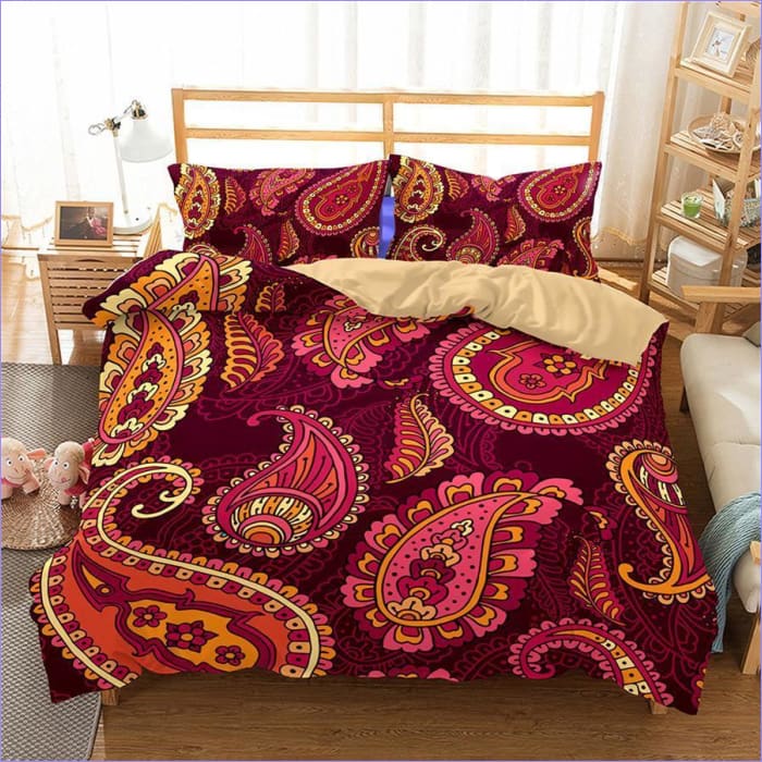 Housse de Couette Mandala Rouge et rose