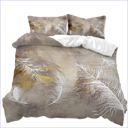 Housse de Couette Marron Vintage Plume