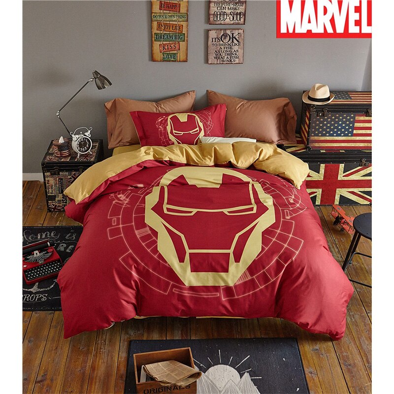 Housse de Couette Marvel Casque D'Iron Man 100% Coton