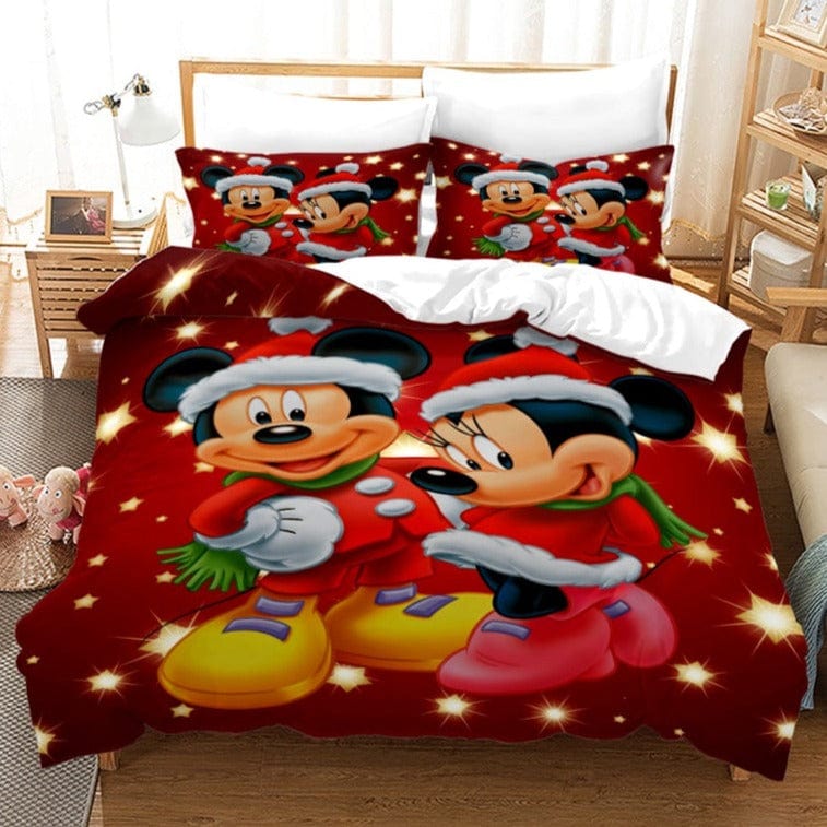 Housse de Couette Mickey Noël Rouge