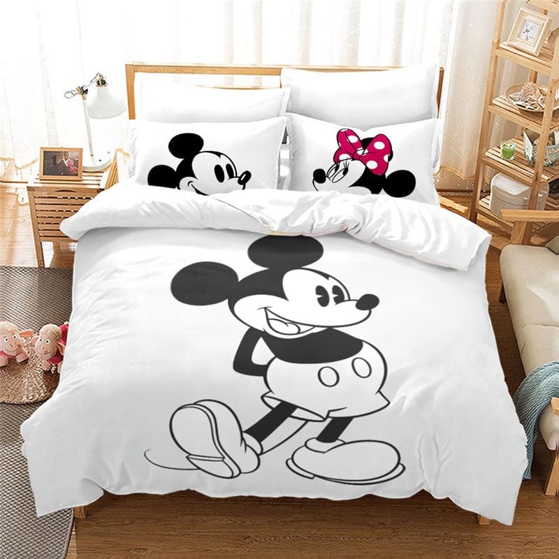 Housse de Couette Mickey et Minnie Noir et Blanc