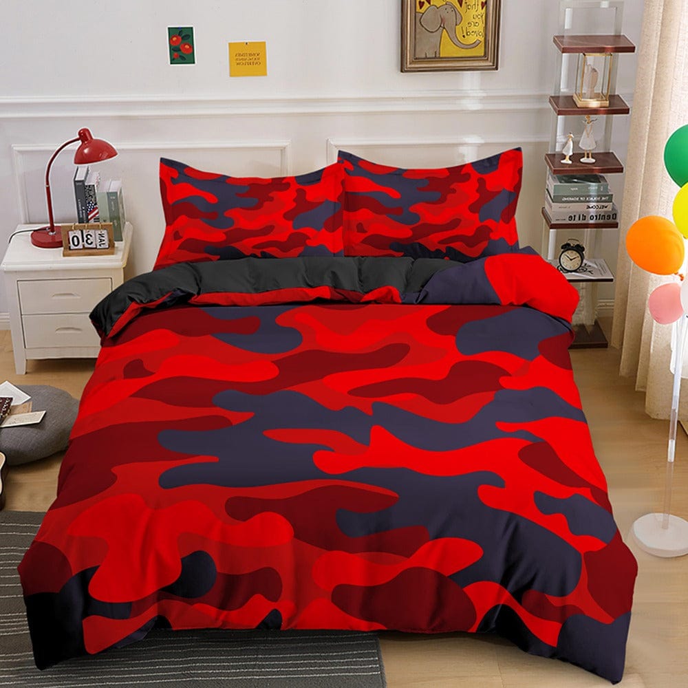 Housse de Couette Militaire Rouge 220x240