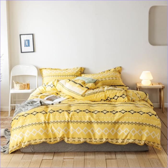 Housse de Couette Moderne Jaune Éclatant
