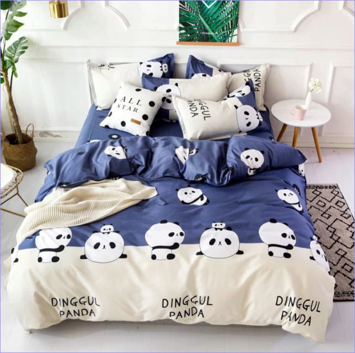 Housse de Couette Panda Bleue