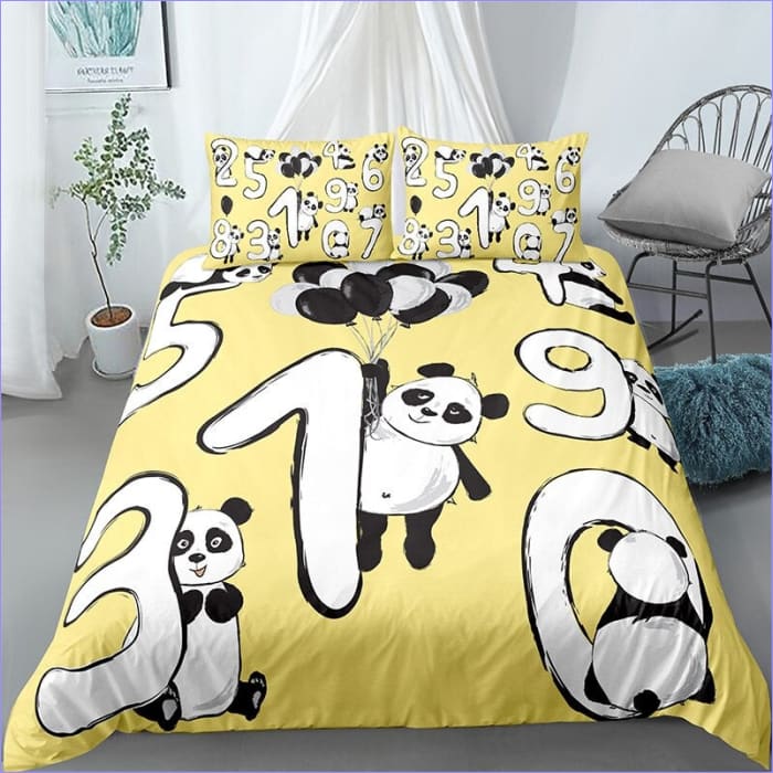 Housse de Couette Panda Nombres
