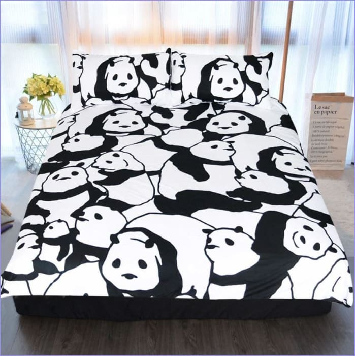 Housse de Couette Panda noir et blanc