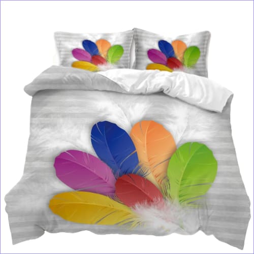 Housse de Couette Plumes Multicolores
