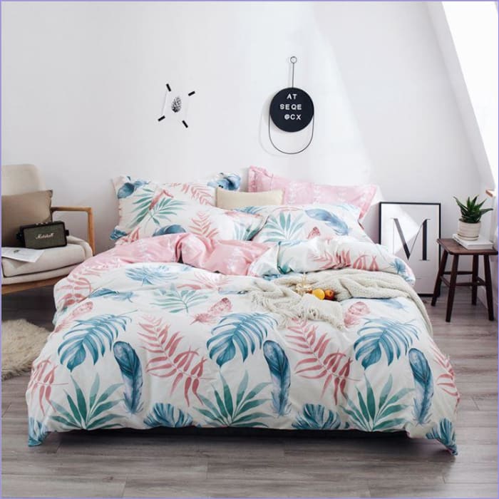 Housse de Couette Plumes et Feuilles