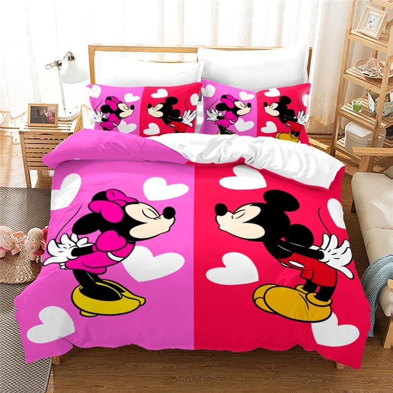 Housse de Couette Rose Mickey et Minnie 1 Personne