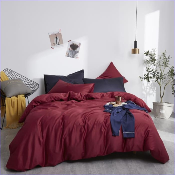 Housse de Couette Rouge Cerise