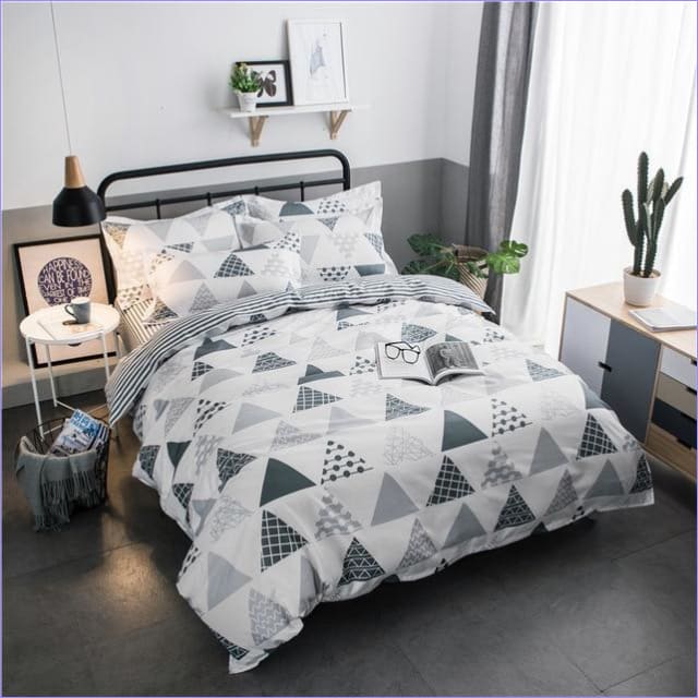 Housse de Couette Scandinave Blanc gris