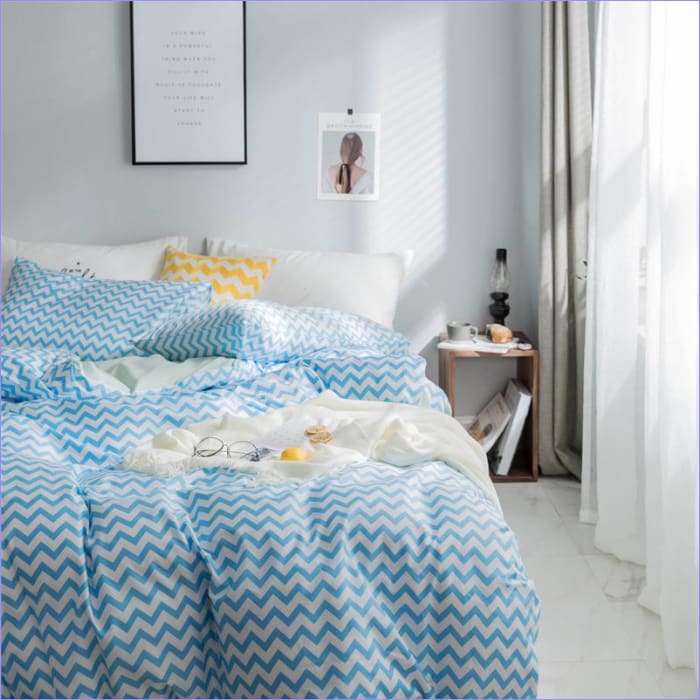 Housse de Couette Scandinave Bleu Océan