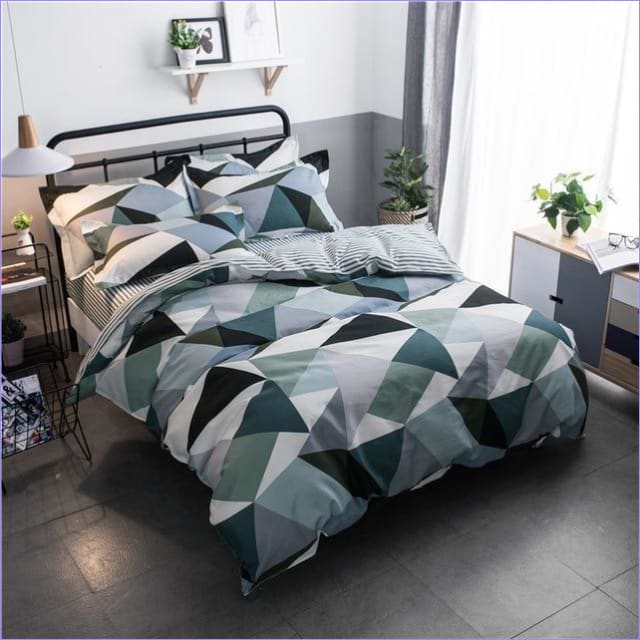 Housse de Couette Scandinave Géométrique Multicolore