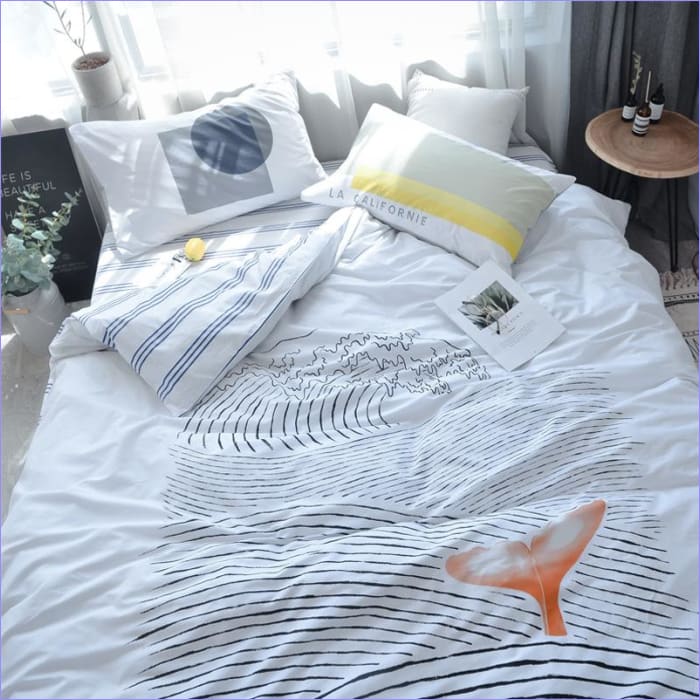 Housse de Couette Scandinave Mer Blanche