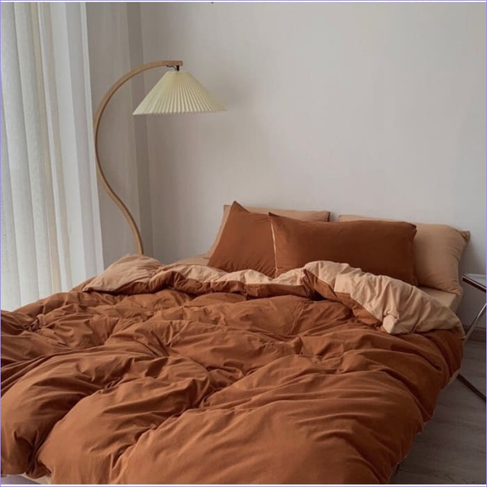 Housse de Couette Terracotta Brun / Beige