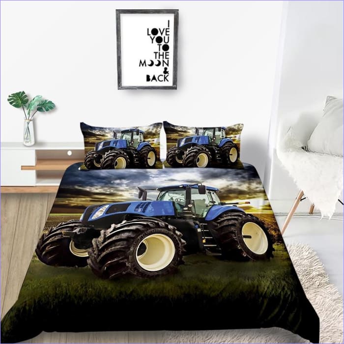 Housse de Couette Tracteur Bleu
