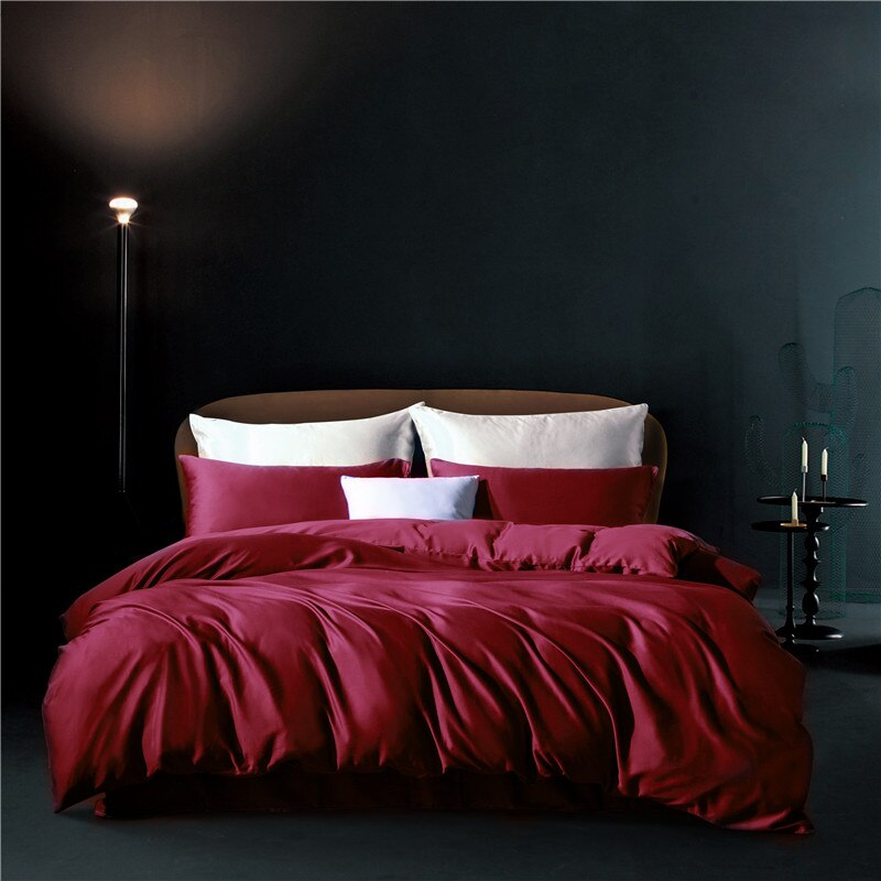 Housse de Couette Unie 100% Coton Bordeaux