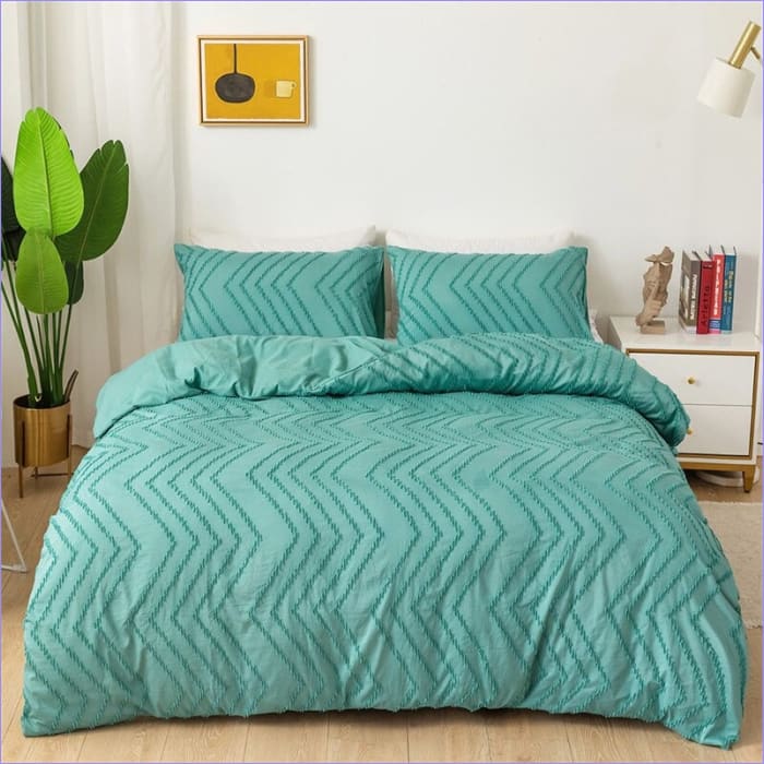 Housse de Couette Verte Vagues Motifs