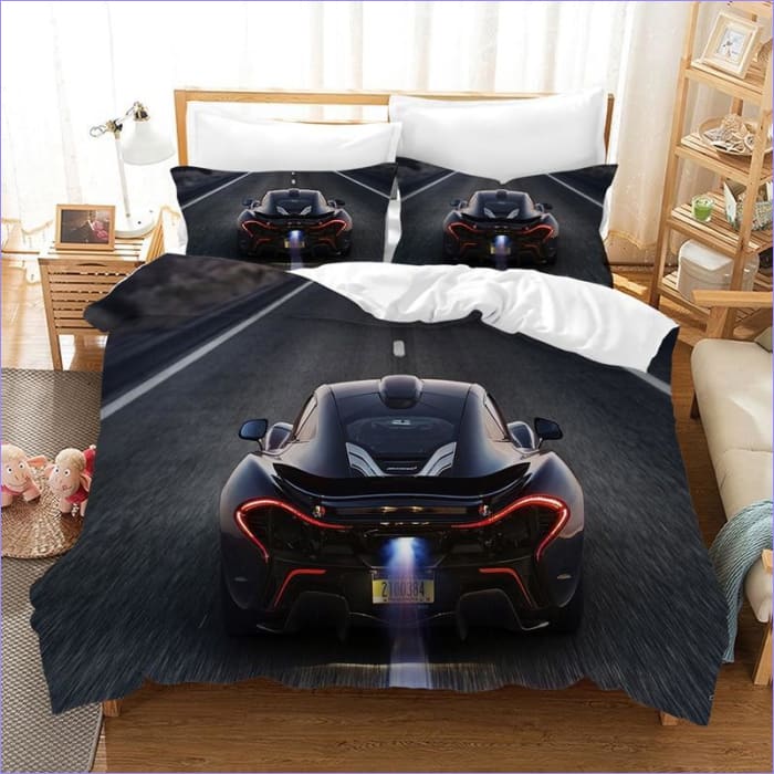 Housse de Couette Voiture de course noire