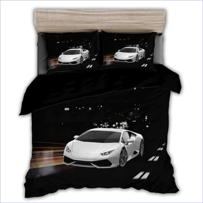 Housse de Couette Voiture de sport Blanche