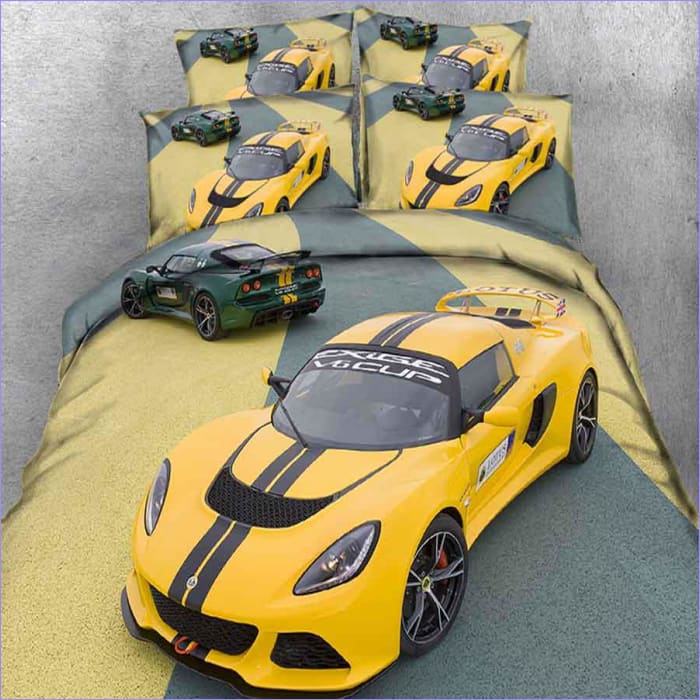 Housse de Couette Voiture de sport Jaune
