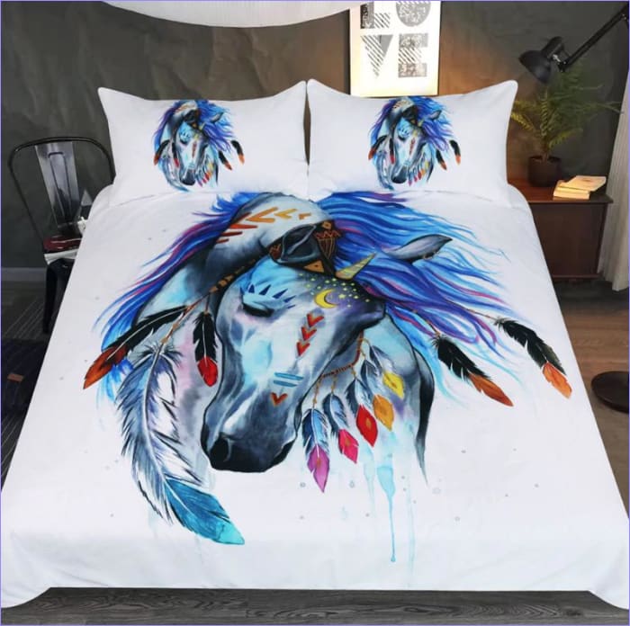 Housse de Couette motif Cheval indien